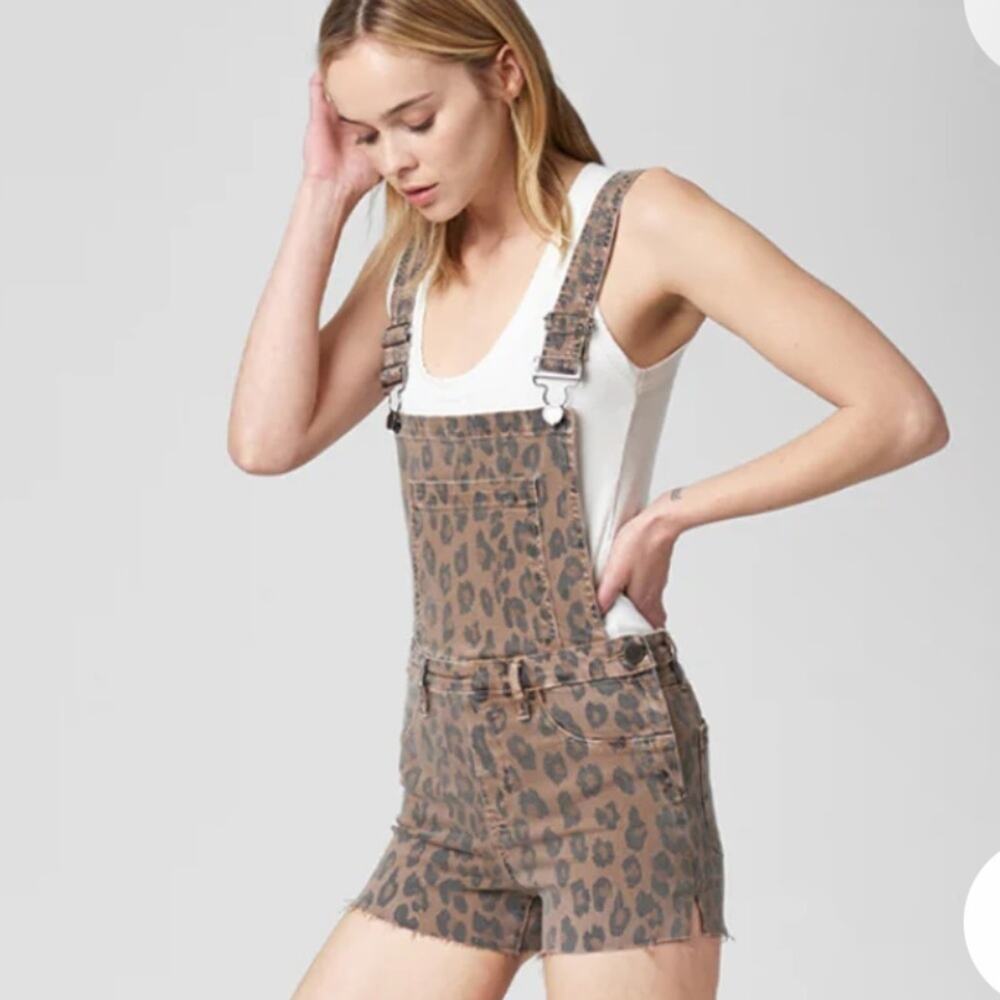 Blank NYC Animal‎ Print Short Overalls NWT Size 24